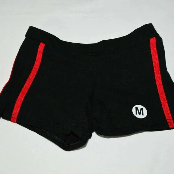 Pizzazz Red Black Cheer Athletic Shorts - Picture 1 of 5